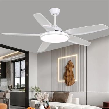 Imagem de Nórdico Moderno LED Ventilador Luz Moda Luxo Sala De Estar Restaurante Quarto Estudo Hotel Villa Ventilador De Teto Luz Remota Ventilador Elétrico (Estilo 7)