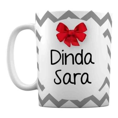 Imagem de Caneca Branca Personalizada Chevron Dinda Madrinha - GMH