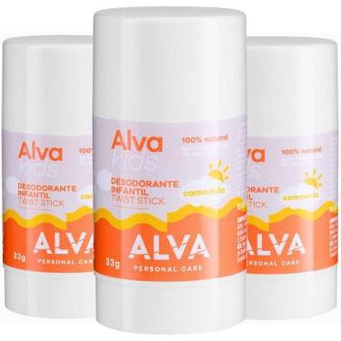 Imagem de KIT 3 Desodorantes Infantil Natural  33g Camomila  ALVA