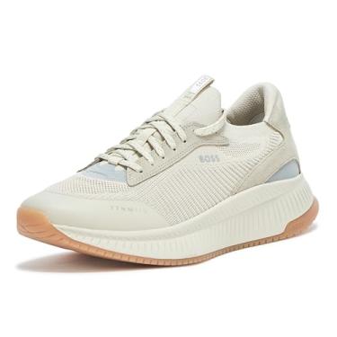 Imagem de BOSS Tênis de corrida masculino moderno com estrutura de malha, Creme macio, 45