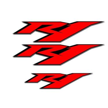 Imagem de Awonderful Adesivo decalque de carenagem R1 compatível com Y-amaha YZF1000 R1 adesivos decalque de vinil 16,5 pol. x 1,45 polegadas/carenagem frontal do nariz superior 13 x 3,8 cm (vermelho)