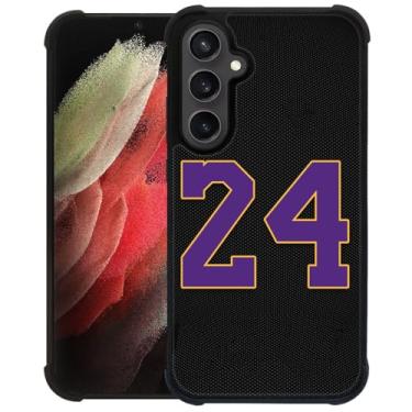Imagem de Goodsprout Compatível com Samsung Galaxy S24 S25 Plus, preto 24 Jersey roxo amarelo incrível design à prova de choque anti-arranhões capa traseira rígida PC para Samsung Galaxy S24 S25 Plus