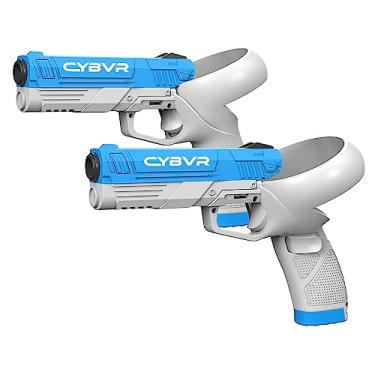Imagem de CYBVR Punhos De Controle De Coronha De Arma Ponderados Para O Oculus Quest 2 - Acessórios Vr Para O Meta Quest 2 (Azul)