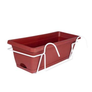 Imagem de Ioensy Corrente pendurada em plantador de grãos plantador de grade fora do jardim varandas versáteis caixa de vegetais leves vaso de flores, Vermelho