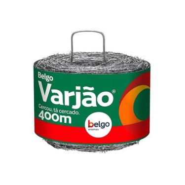 Imagem de Arame Farpado Varjão Belgo 400 Metros Zincado 2,0mm Para Cerca 350kgf