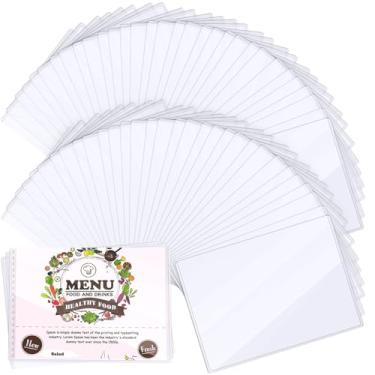 Imagem de Henoyso 100 peças de protetores rígidos de impressão de 21 x 28 cm, papel rígido transparente, protetor de folha de página resistente para documentos, receitas, cartões, certidões de nascimento, fotos