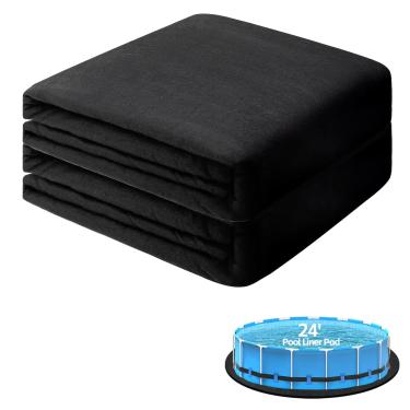 Imagem de Iriisy Almofada redonda para forro de piscina de 7,3 m, tapete de piscina ao ar livre para piscina acima do solo, forros de piscina pré-cortados para proteção, almofada geotêxtil grossa para piscina