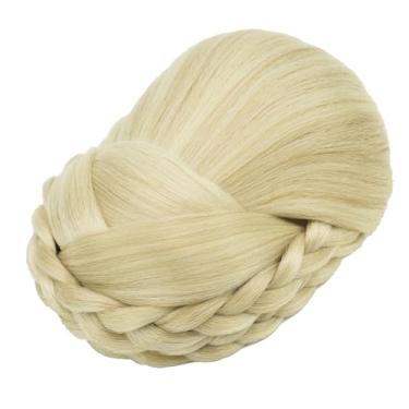 Imagem de IMISSU Cobertura de cabelo trançado chignon dançarina rosquinha pedaços de cabelo scrunchies coque de cabelo peruca grampos updo (M3 Loira Suja)