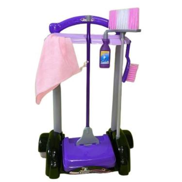 Imagem de Brinquedo Infantil Kit Carrinho de Limpeza Infantil Com 7 Peças - HK B