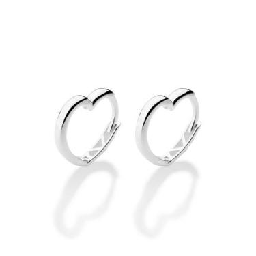 Imagem de Brinco Argola Coração Prata 925 Rommanel 820259, Prata