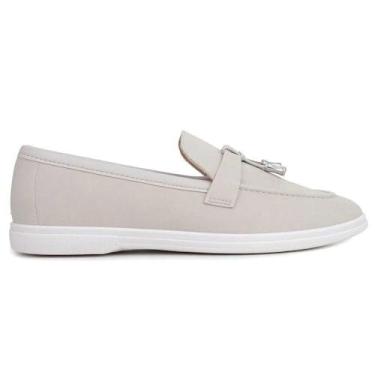 Imagem de Sapato Feminino Moleca Mocassim Loafer Slip On Cinza 38