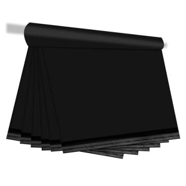 Imagem de TRAEKESYI Sacos de envio pretos 35 x 48 cm 200 peças de poliéster para roupas, camisetas grandes envelopes de embalagem de plástico para pequenas empresas