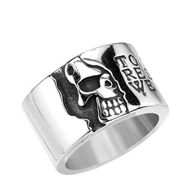 Imagem de ZMY Bikers anel masculino de aço inoxidável, círculo de dedos de caveira gótica para homens