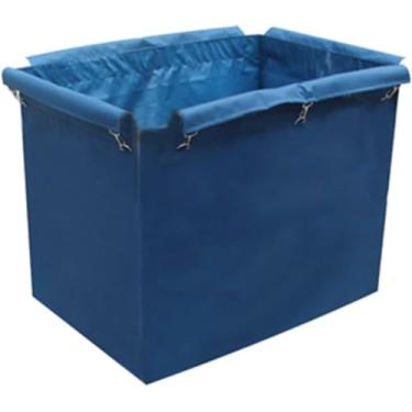 Imagem de Bolsa de reposição para carrinho de lavanderia, impermeável, grande capacidade, espessa, comercial, casa, removível, organizador de roupas, forro para cestos, 83 x 55 x 62 cm (azul-A)