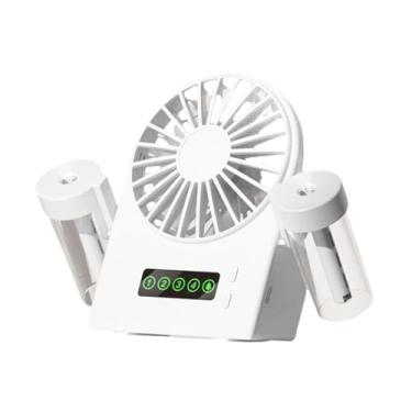 Imagem de XLWLLNJ Ventilador de névoa baixo ruído fácil de limpar o ventilador de desktop fã pessoal de resfriamento de ar para o escritório em casa, camping de, Branco