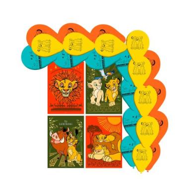 Imagem de Kit festa Rei Leão Decoração Aniversário Cartaz + Balão - Reina - kit