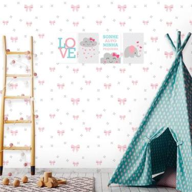 Imagem de Papel de Parede Autocolante Infantil Lacinhos Xadrez 270 - Inove Papéi