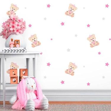 Imagem de Papel De Parede Lavável Autoadesivo Baby Ursinha Princesa 0,58 x 3,00 