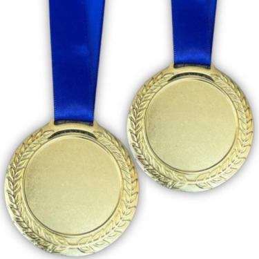 Imagem de Kit 100 Medalhas, Medalha para Personalização Esportiva, Metal 58mm, c