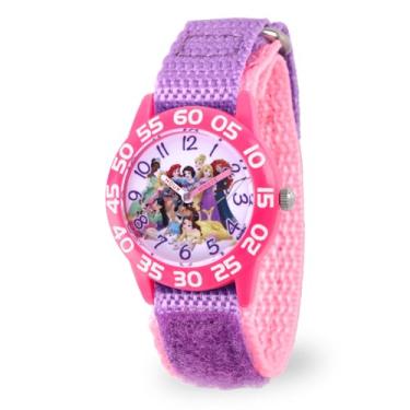 Imagem de DISNEY Relógio princesa para meninas, Rosa, roxo claro e rosa, Princess Plastic Watches 2 - caixa rosa/pulseira de nylon roxa