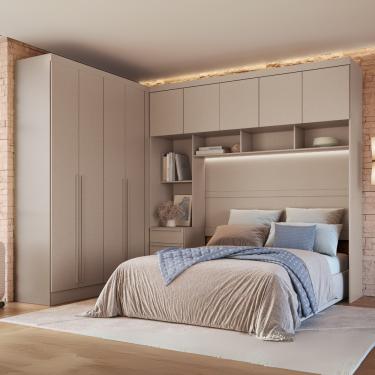 Imagem de Quarto Modulado Casal 10 Portas 3 Gavetas Infinity Móveis Castro - Duna