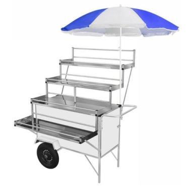 Imagem de Carrinho Expositor com Guarda Sol e Rodas Pneumáticas Cefaz