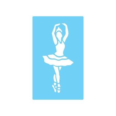 Imagem de Stencil De Parede Tamako Bailarina - 55 X 90Cm - Ref 359 - Stencil Tam