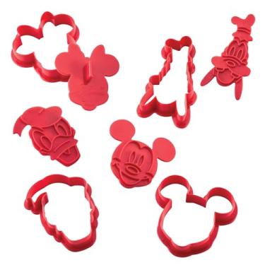 Imagem de Disney Home Conjunto de cortador de biscoito e carimbo do Mickey Mouse, ferramentas de decoração de 8 peças, vermelho