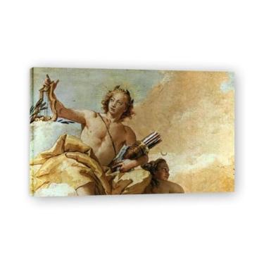 Imagem de Impressão em tela Tiepolo Apollo e Diana Giovanni Battista – Obra-prima rococó barroca, pintura escolar de Veneza, pintura a óleo decorativa para galeria doméstica 20 x 32 cm