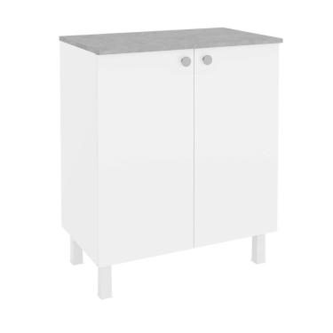 Imagem de Armário Balcão Multiuso Para Lavanderia Duo 2 Portas Branco