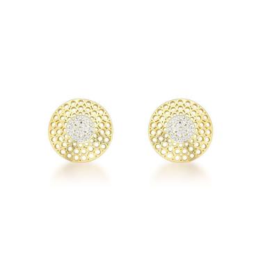 Imagem de Brinco Redondo Com 1,5cm Banhado A Ouro 18k