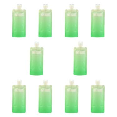 Imagem de FashionCha Bolsa de embalagem líquida Tamanho da viagem 90 ml Squeezable portátil bolsas de viagem portáteis para produtos de higiene pessoal para sabão homens, Verde