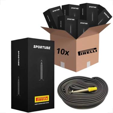 Imagem de Kit 10 Unidades Camara De Ar Pirelli Sportube Aro 700 x 23 / 30 Bicicleta Speed Road