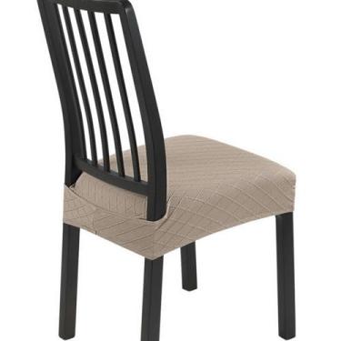 Imagem de SearchI Conjunto de 6 capas de assento elásticas para cadeiras de jantar, macias e removíveis e laváveis para cadeiras de jantar, capa protetora de assento de sala de jantar (parte traseira, jacquard