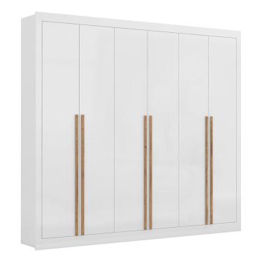 Imagem de Guarda-roupa 6 Portas 6 Gavetas Maxel, Mdp, Cannes Branco