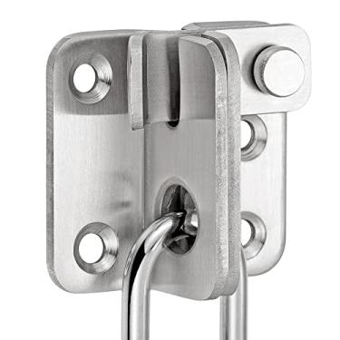 Imagem de INIRET 2 pacotes de travas flip, 4,8 cm x 4,8 cm de aço inoxidável escovado engrossado resistente ferroviário porta tranca de porta de celeiro, porta deslizante, fechadura antiga armário de vinho, armário de vinho, fechaduras de porta - abertura direita