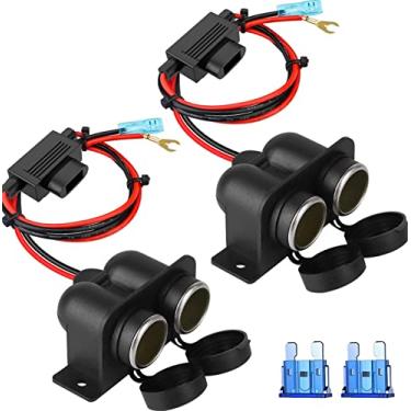 Imagem de Tomada de isqueiro, divisor de isqueiro à prova d'água e à prova de poeira para carro, caminhão, motocicleta, barco, com fusíveis de lâmina de 15A (CL06-2PCS)