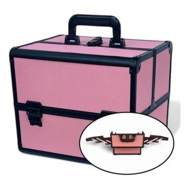 Imagem de Maleta Maquiagem Profissional Grande Vazia Manicure Organizadora Joias