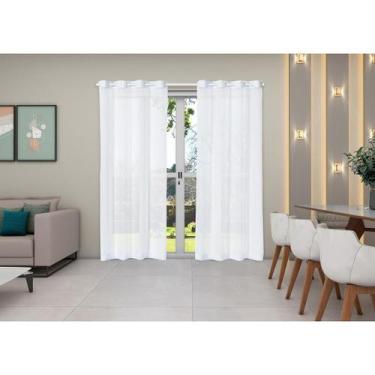 Imagem de Cortina 2,80X2,30 Voal Sala Quarto Cozinha Janela Branco - Mercado Bor