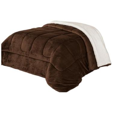 Imagem de Cobertor CASAL GROSSO FOFÃO 2,40x2,20 lã de ovelha Manta quente Cobertas Sherpa Edredom Coberdrom(TABACO)