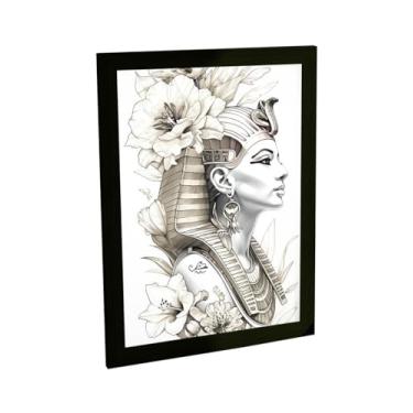 Imagem de Quadro Decorativo Faraó, Ilustração em Papel Fotográfico, Moldura em Pinus, Tamanho A2 46x64cm, BHARDO