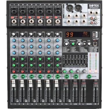 Imagem de Mesa De Som Sotex Sp0602ux 6 Canais Combo Interface Usb, 110V/220V (Bi