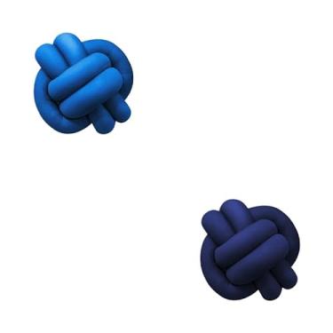 Imagem de Almofadas De Nó 28cm x 28cm Lindas Decorativas Sala Sofá Cama Cores (AZUL BIC E AZUL MARINHO)