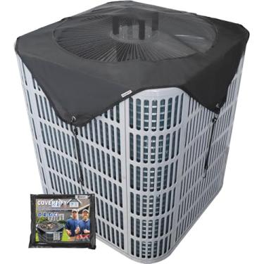 Imagem de COVERTIFY Capas de ar condicionado central para exterior com suporte de cobertura AC, 81 cm x 81 cm capas de unidade AC de malha durável para ambientes externos, capa de condensador universal