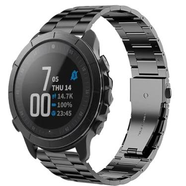 Imagem de Lamshaw Compatível com pulseira Wahoo ELEMNT Rival, tiras de substituição de aço inoxidável de liberação rápida compatíveis com smartwatch Wahoo ELEMNT Rival (preto)