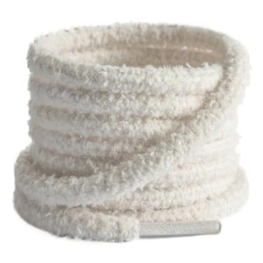 Imagem de Olukssck 2 pares de cadarços felpudos para tênis, cadarços macios de pelúcia para homens, mulheres e crianças, Creme (2 pares), 47inch (120cm)