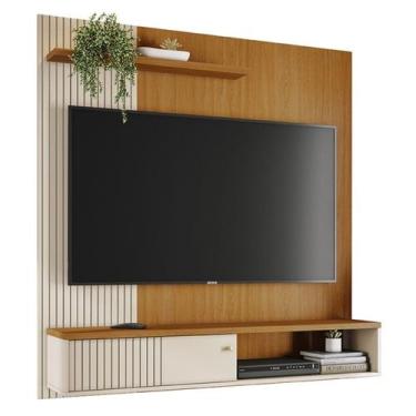 Imagem de Painel Suspenso Tv 65 Pol 1P 160 cm Aurora Cinamomo Off White MADETEC,