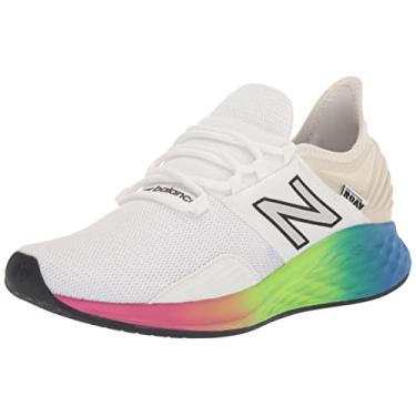 Imagem de New Balance Tênis de corrida feminino Fresh Foam Roav V1, Branco/Cobalto/Limão energético, 6