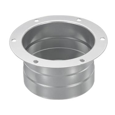 Imagem de YOKIVE Flange de conector de duto, tubo reto de ferro galvanizado, mangueira de escape, flange de conexão de duto de ar, ótimo para sistema de ventilação (cinza, 7,5 cm)