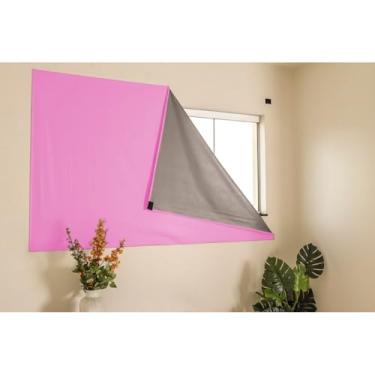 Imagem de Cortina Painel Blackout com para Sala Quarto Cozinha Qualidade (ROSA,135X215)